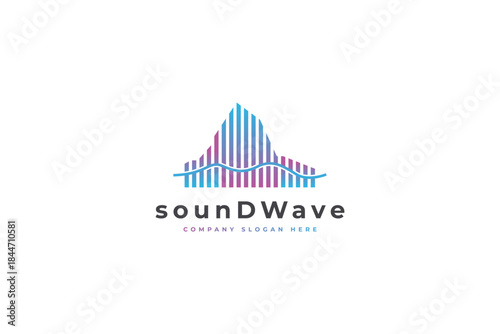 Sound Wave Logo design vector illustration.