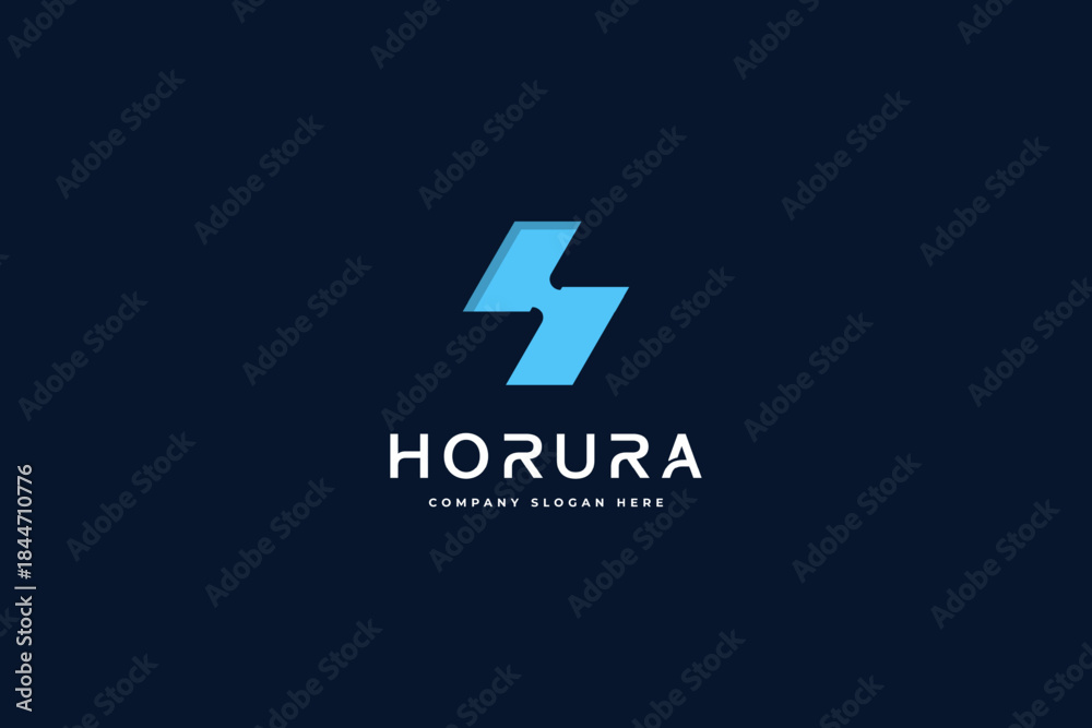 Obraz premium Modern and elegant SH initials logo design