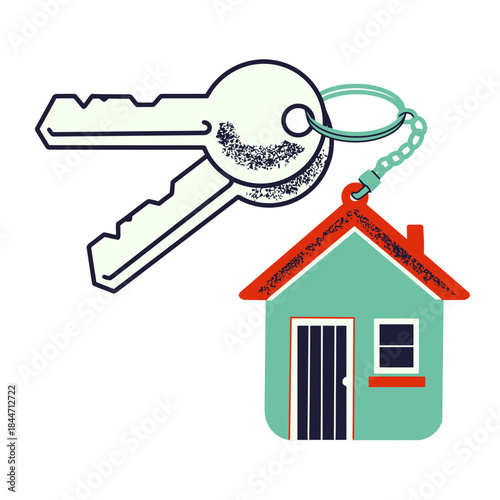 Unlock your dream home with this charming house key and modern keychain, symbolizing new beginnings and property ownership opportunities.