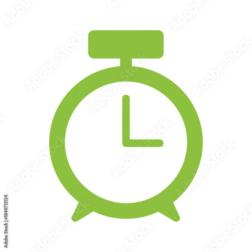 Simple green alarm clock icon
