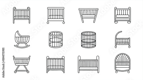 Baby cots and cribs in various styles and designs