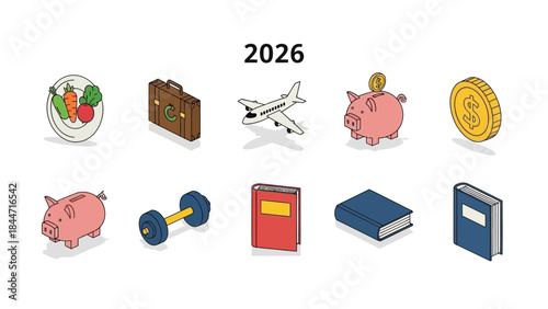 Collection of Holiday Goals for Health Travel Finance and Education