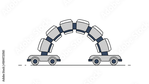 Robotic arm icon in flat design
