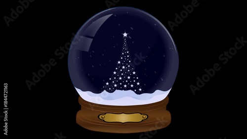 New Year's snow globe (4k, animation, looped)