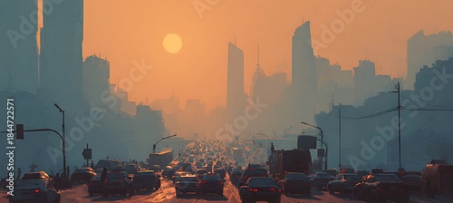 Sun-baked streets and towering buildings revealing the harsh reality of rising city temperatures