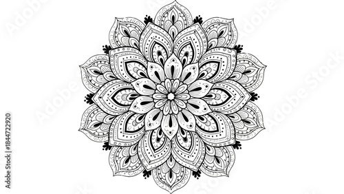 Mandala Art: intricate mandala design offering tranquility and mindfulness, an introspective pattern.