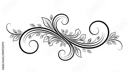 Floral Flourish: A symmetrical floral design with elegant, swirling lines and delicate leaf accents, creating a timeless and graceful aesthetic.