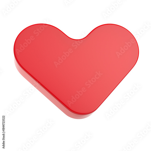 Red heart on white backgrou...