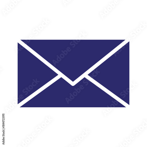 Blue envelope icon on white background