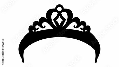 Princess tiara silhouette collection, delicate and elegant crowns for fairy tales, beauty, and fantasy themes.