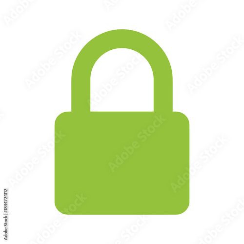 Unlocked green padlock icon on white background