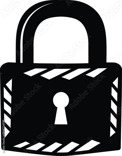 vpn lock icon silhouette vector illustration on transparent background