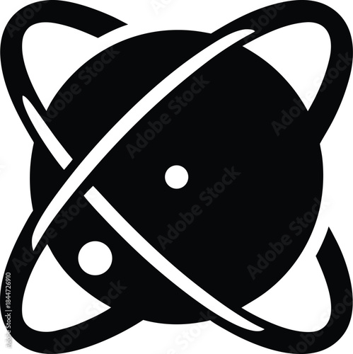 planet orbit icon silhouette vector illustration on transparent background