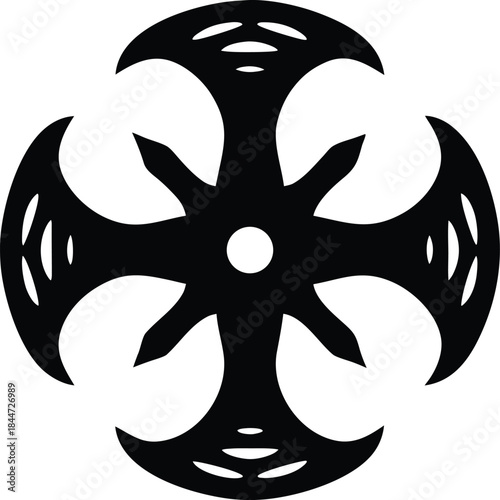 nanotechnology symbol icon silhouette vector illustration on transparent background