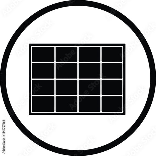 Vector Photovoltaic solar panel energy array square modules environment silhouette Illustration