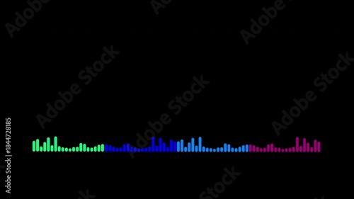 Colorful audio line and waveform spectrum animation, 4k