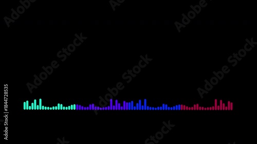 Colorful audio line and waveform spectrum animation, 4k