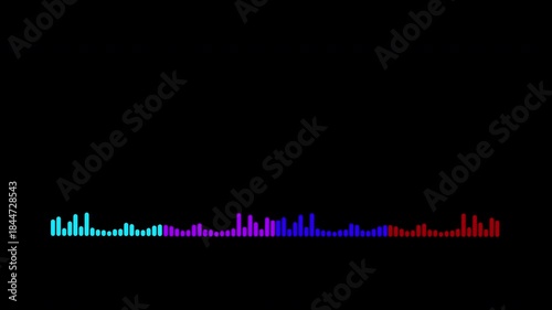 Colorful audio line and waveform spectrum animation, 4k