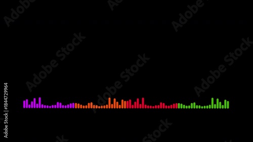 Colorful audio line and waveform spectrum animation, 4k