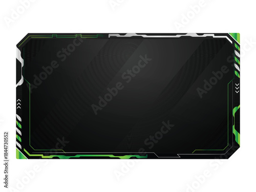 Modern green and gray tech overlay stream gamer template screen graphic