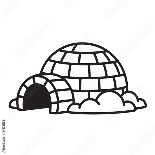 Igloo outline icon representing Arctic winter shelter