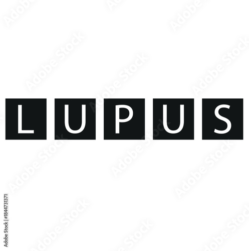  Lupus word written on wooden bloks vector icon,.eps