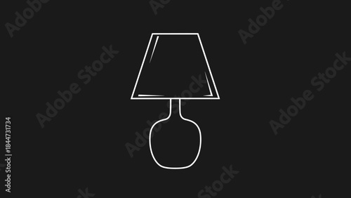 Simple White Desk Lamp Illustration Design.
