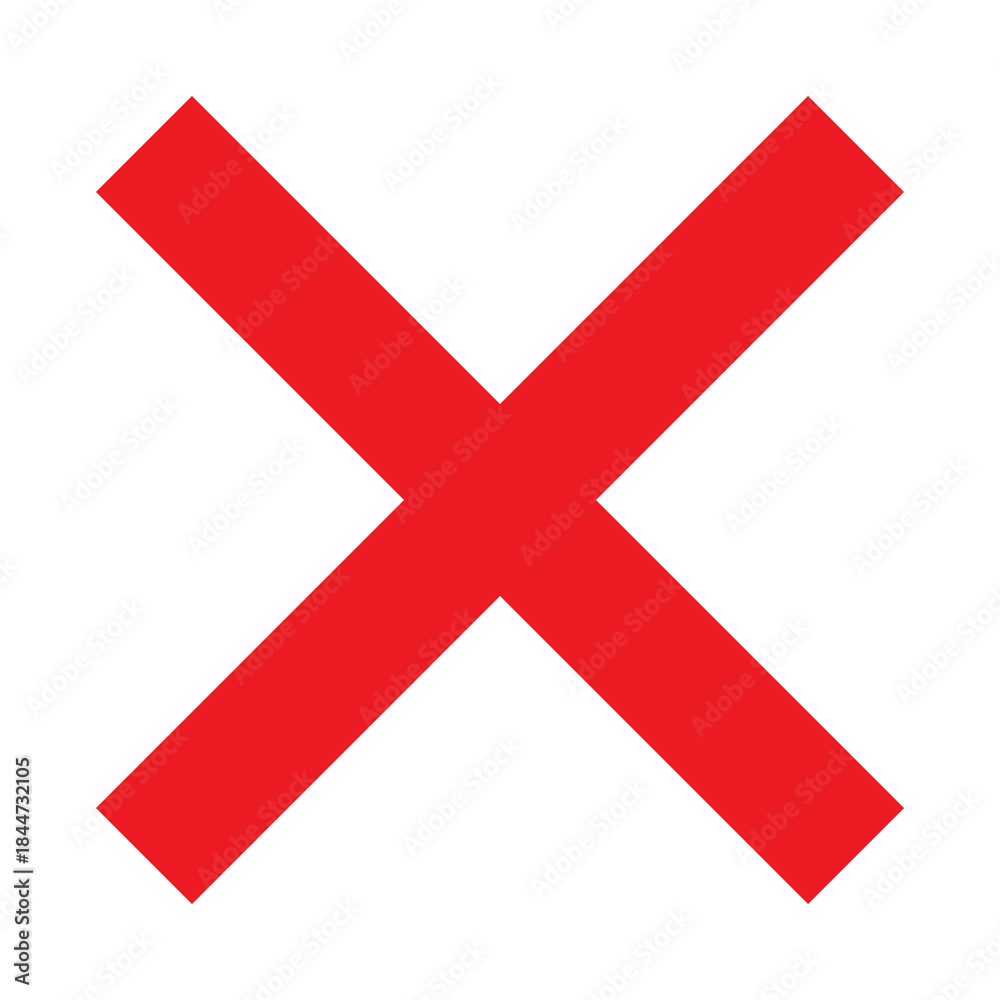 Obraz premium Red Cross Sign. Red Cross Mark, No, Delete Icon. Stop Sign, Cancel Symbol.