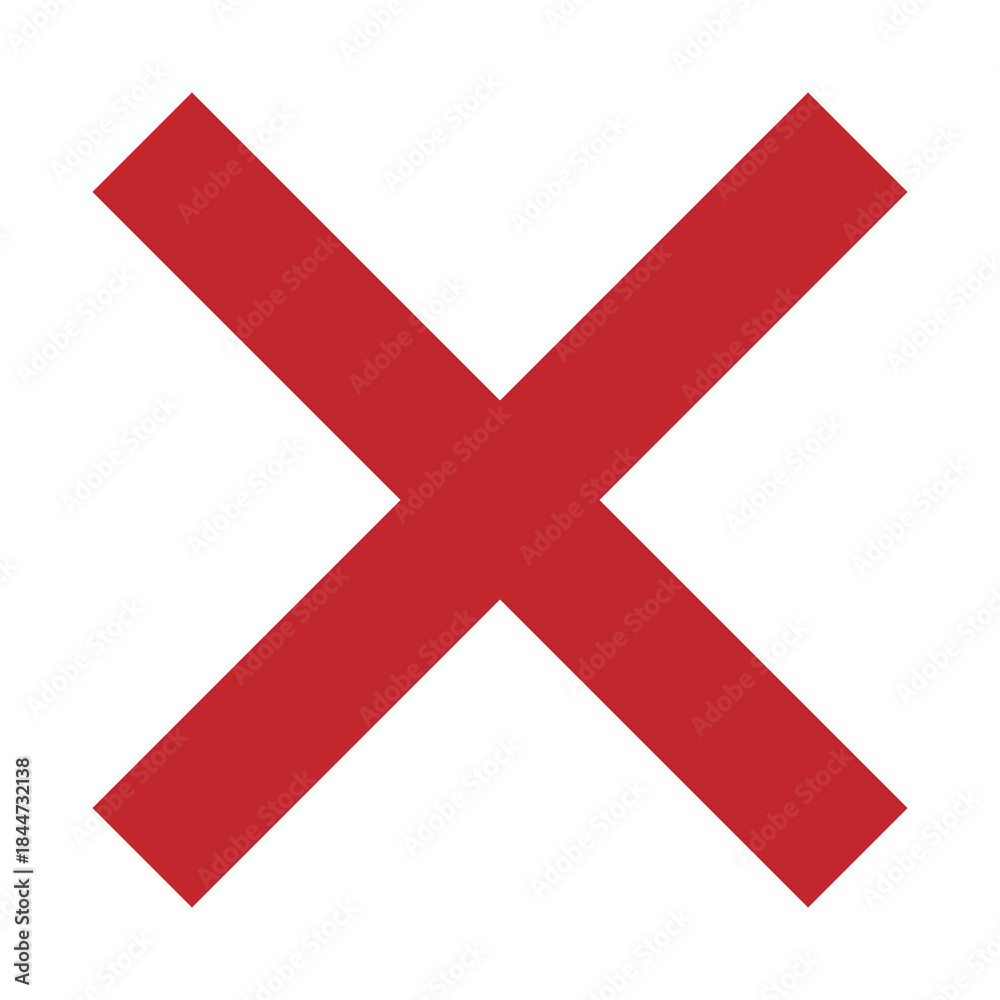 Obraz premium Red Cross Sign. Red Cross Mark, No, Delete Icon. Stop Sign, Cancel Symbol.