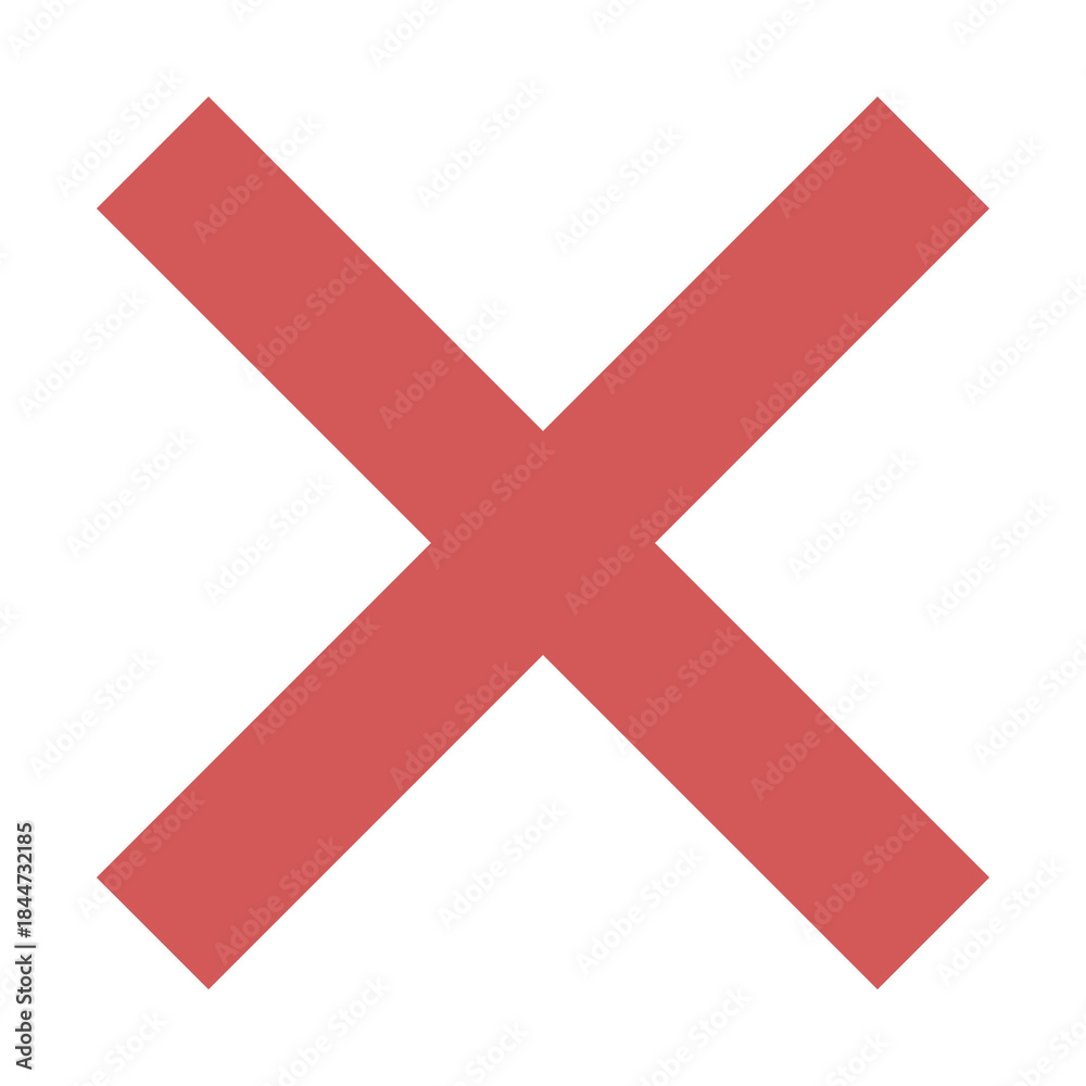 Fototapeta premium Red Cross Sign. Red Cross Mark, No, Delete Icon. Stop Sign, Cancel Symbol.