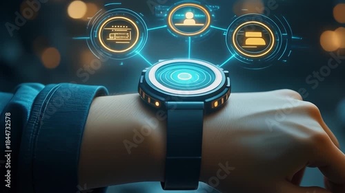 【空間メニュー】手首の上方に展開する円形ホログラフィックメニュー2