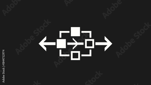 Simple Flowchart Diagram with Arrows and Boxes.