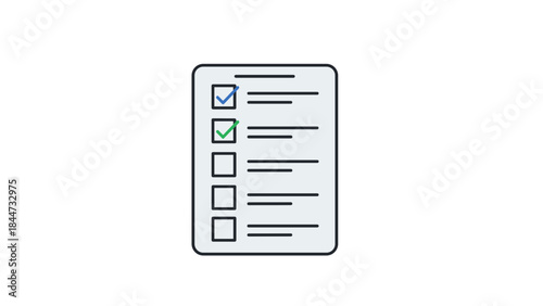 Simple Checklist with Checked Boxes Illustration.