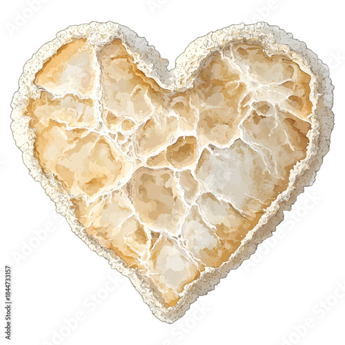 Watercolor Geode Agate Stone Heart Vector Illustration
