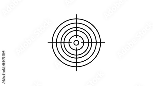 Simple Black Target Icon on White.