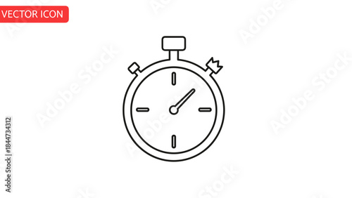 Simple Black Stopwatch Icon Design Element.