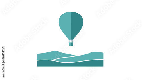Hot Air Balloon Illustration Simple Design.