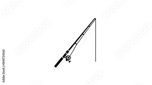 Fishing Rod with Reel and Line.