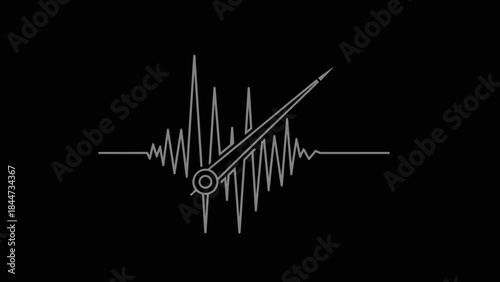 Sound Waveform with Pencil Graphic Element.