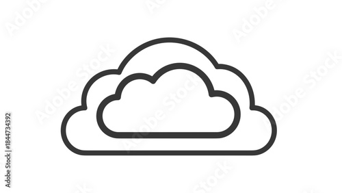 Cloud Icon Symbol Representing Data Storage and Technology.