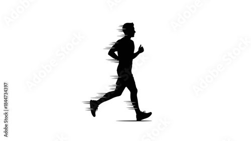 Silhouette of a Runner in Motion.