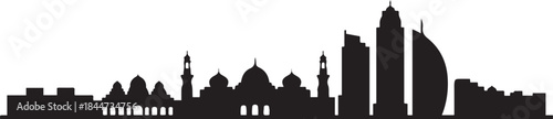 Sharjah skyline. design Vector black silhouette