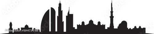 Sharjah skyline. design Vector black silhouette