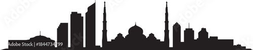 Sharjah skyline. design Vector black silhouette