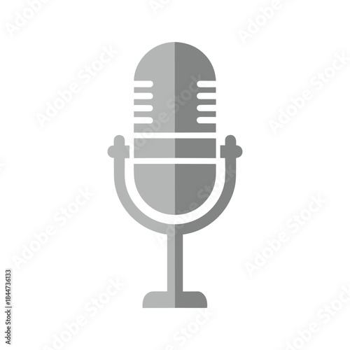 Vintage microphone icon on stand