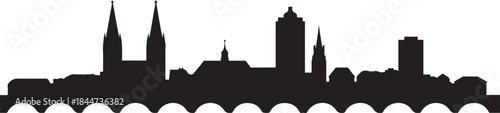 Bonn Germany Skyline. design Vector black silhouette
