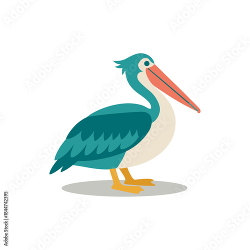Pelican bird icon logo flat vector design