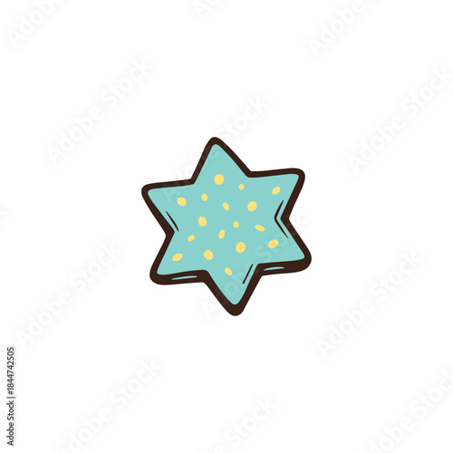 Star shaped mint cookie icon logo flat vector design