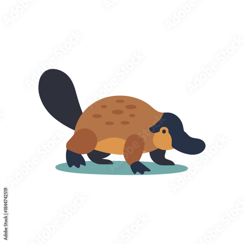 Platypus icon logo flat vector design
