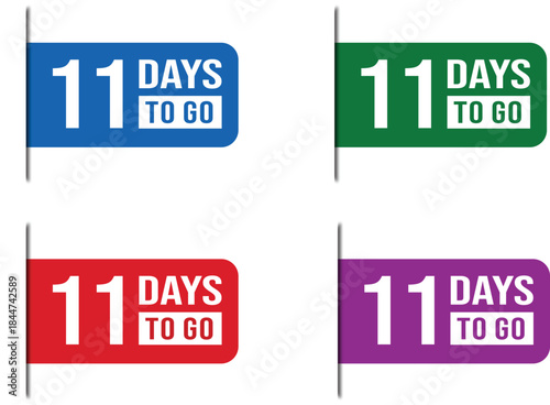 11 Days To Go Countdown Label Vector Set Design